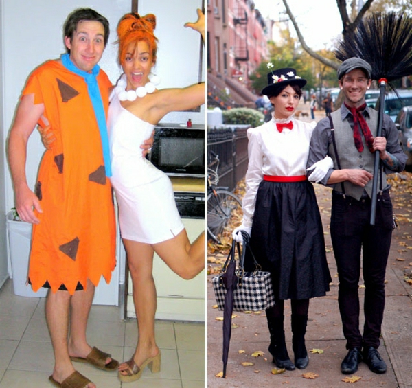 selbstgemachte-kostüme-Paar-Flintstones-Mary-Poppins