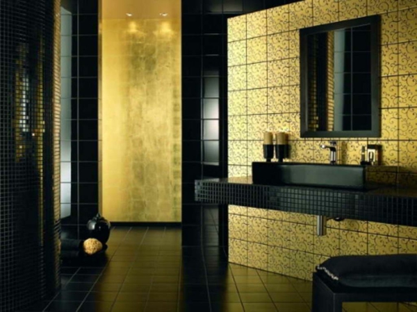 Einrichten mit Farben: Goldene Wandfarbe und Mbel fr Luxus! - Wohnzimmer Wandgestaltung Farbe
