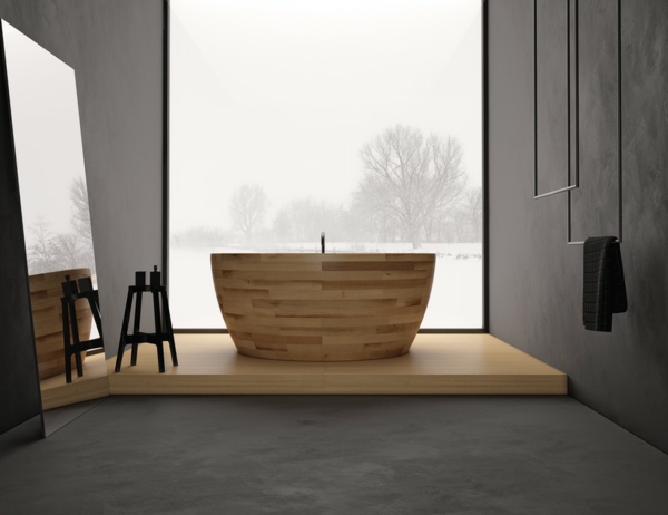 Badewannen-aus-Holz-modernes-Design-Idee