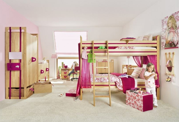 Kinderzimmer-Design-Schlafzimmer-in-Rosa-