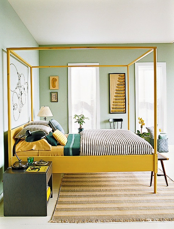 ausgefallene-gelbe-farbgestaltung-im-schlafzimmer