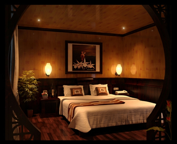 romantisches-schlafzimmer-mit-eleganten-schlafzimmer lampen - bild an der wand