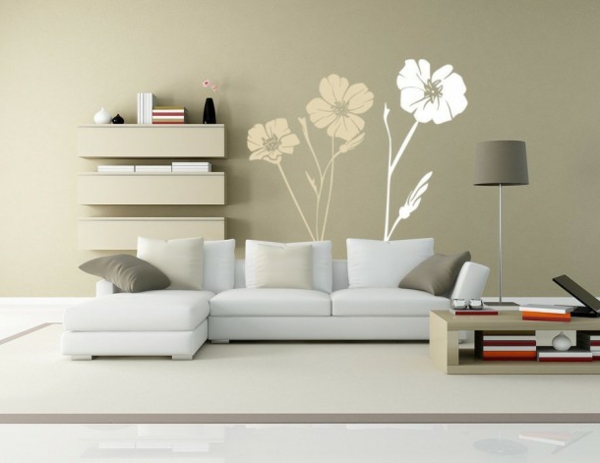 Blumen-kreative-Wandgestaltung-modernes-Interior-Design