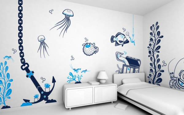 faszinierendes-Design-moderne-und-coole- Wandgestaltung-Kindezimmer-