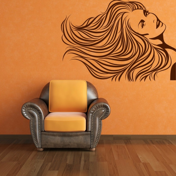 faszinierendes-Design-moderne-und-coole- Wandgestaltung-Orange-Wandbild