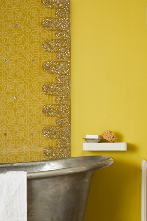 gelbe-Wand-modernes-Interior-Design-wunderbare-Wandgestaltung