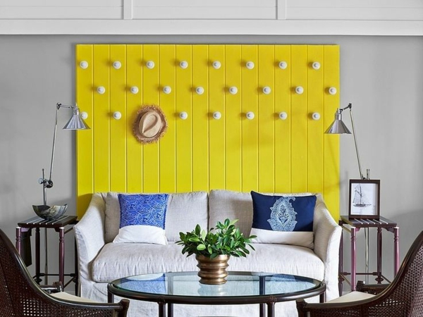 modernes-Interior-Design-wunderbare-Wandgestaltung-gelbe-Wand