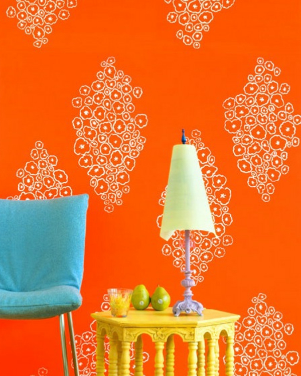 tapeten-farben-ideen-orange-wand-sehr-schön