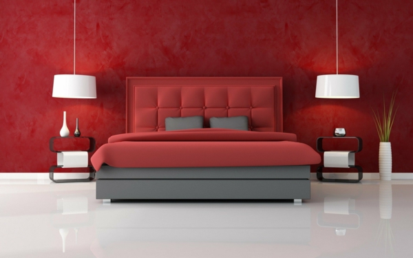 tapeten-farben-ideen-schickes-rotes-schlafzimmer