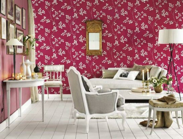 tapeten-farben-ideen-schönes-rosiges-wohnzimmer