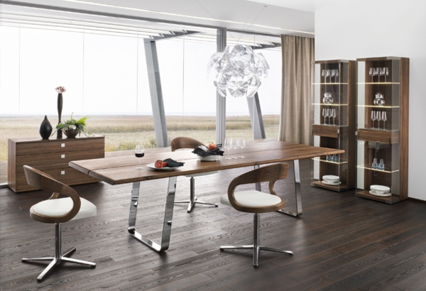 Modern-dining-table-sustainable-natural-wood-chrome