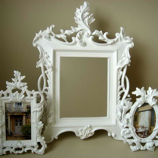 barockspiegel - weißes design - sehr extravagante form