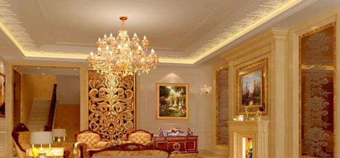 luxus-wohnzimmer-interessanter-kronleuchter