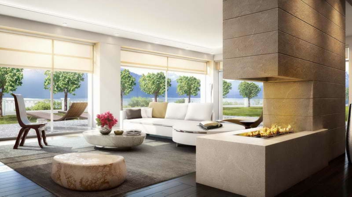 luxus-wohnzimmer-moderne-gestaltung-gläserne-wände
