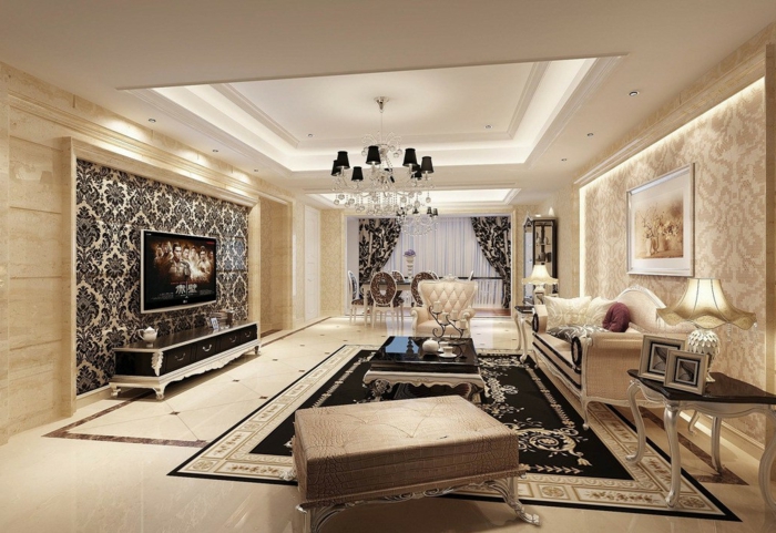 elegantes-wohnzimmer-attraktiv-beleuchtete-decke
