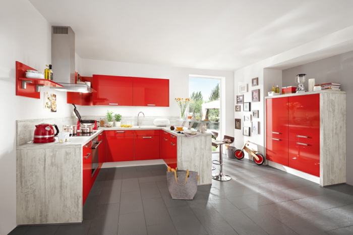 farbe-in-der-küche-rot-und-weiß-zusammenbringen
