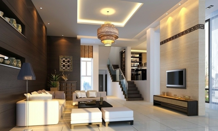 dekoration-im-wohnzimmer-super-moderne-deckenleuchten