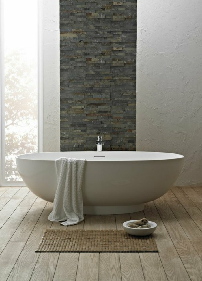 badezimmer- teppich-Bad-inspiriert-Zen-Steinbadewanne