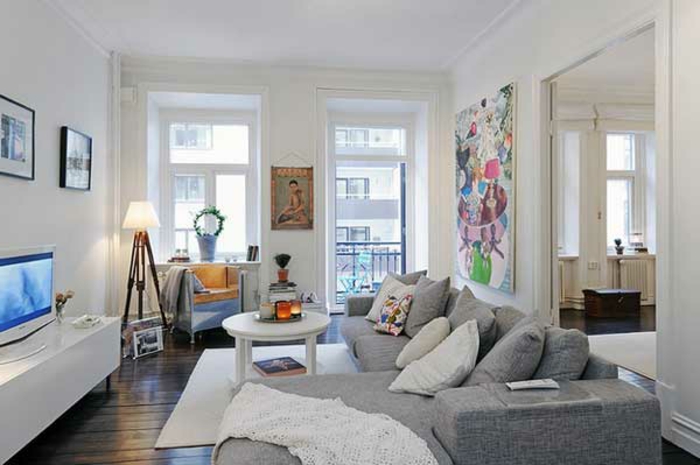 wohnzimmer gestalten graue couch  Dumsscom - Wohnzimmer Im Landhausstil Gestalten
