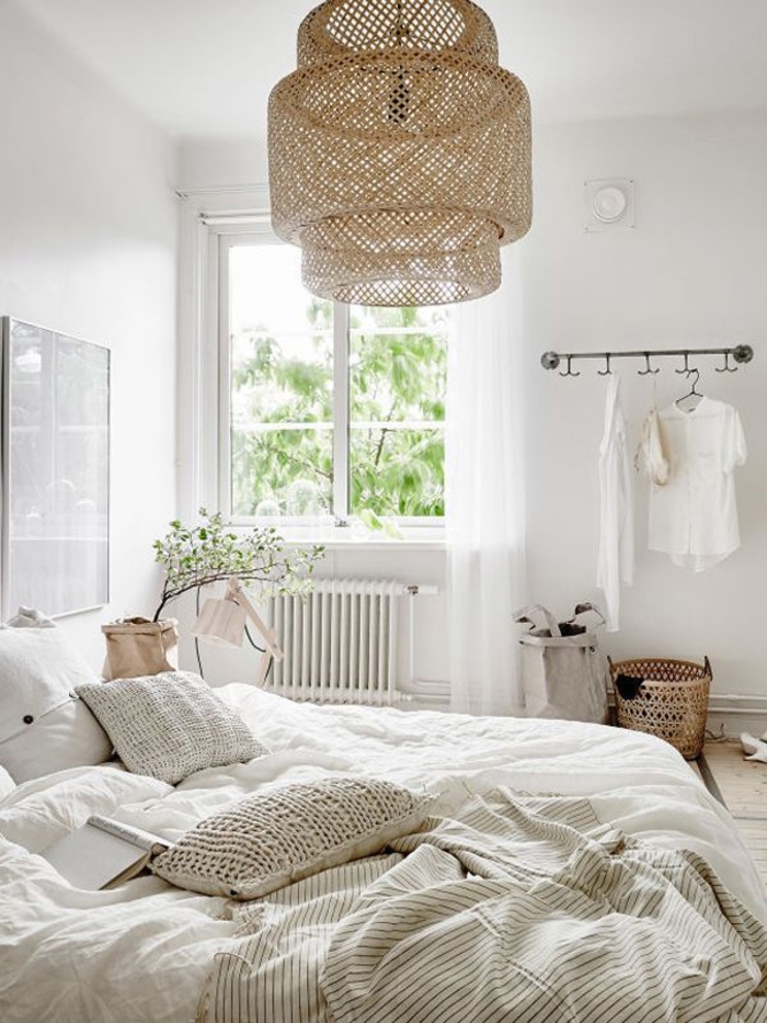 Schlafzimmer-skandinavisches-Interieur-Designer-Leuchte-neue-Kollektion