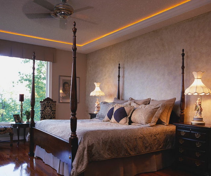 wunderschönes modell schlafzimmer indirekte beleuchtung wand