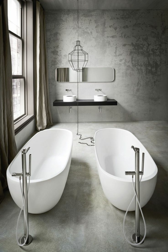 modernes-minimalistisches-Badezimmer-Interieur-zwei-ovale-badewannen