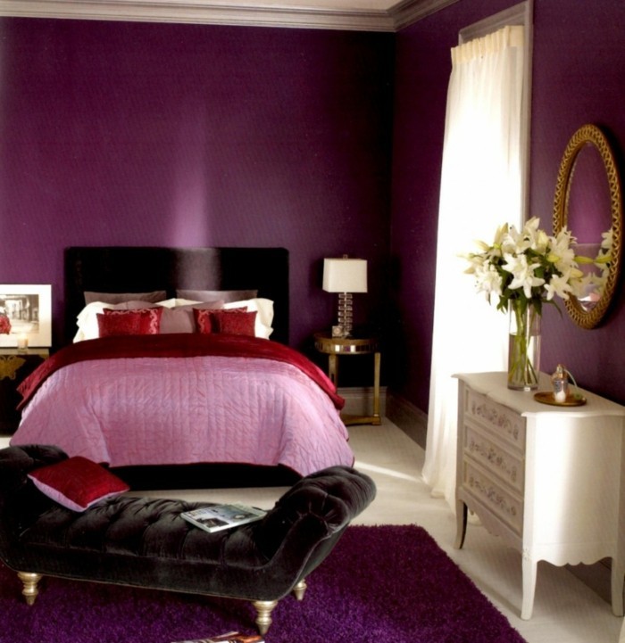romantisches-schlafzimmer-gestalten-wandfarben-ideen-lila-nuancen