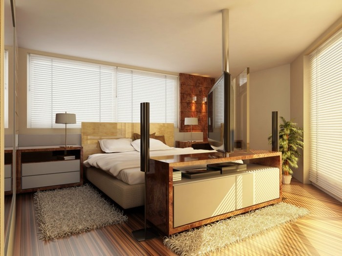 wandfarben-ideen-für-ein-schönes-und-modernes-schlafzimmer-goldene-braune-und-weiße-tönungen