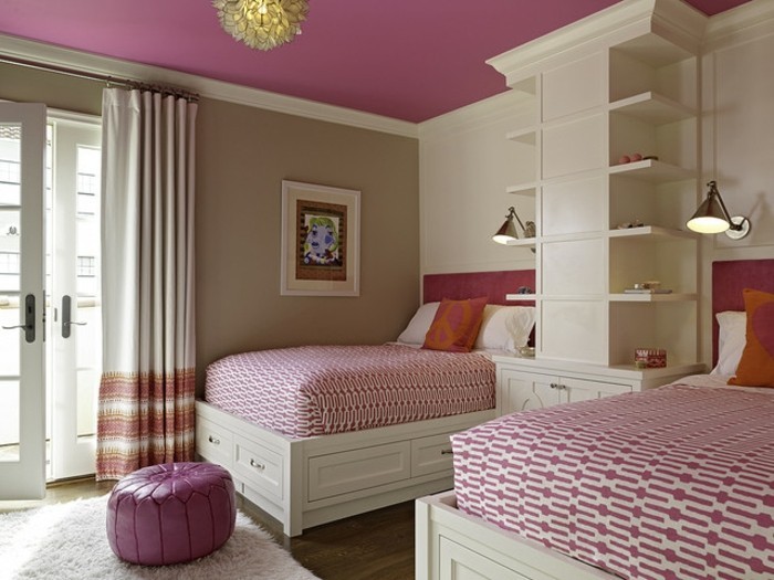 wandfarben-ideen-kreatives-modell-schlafzimmer-rosige-nuancen