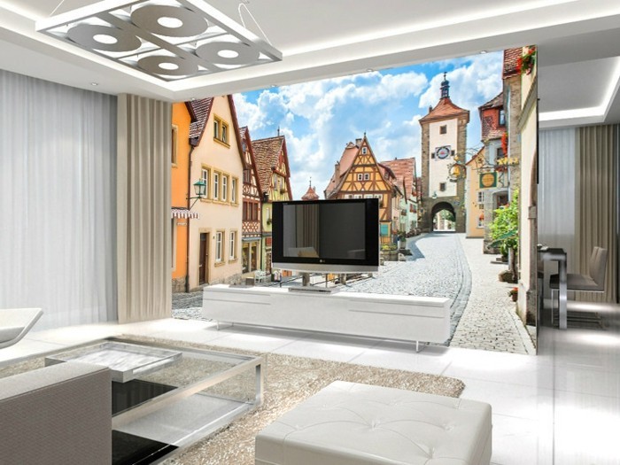 herrliches-wohnzimmer-mit-interessanten-3d-foto-tapeten-modernes-design