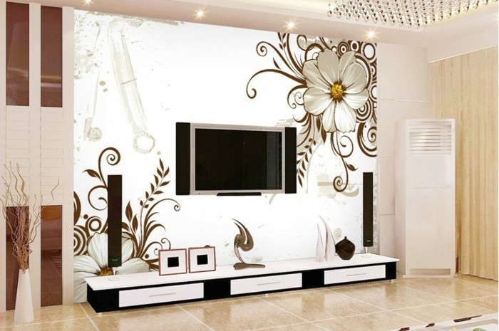 luxuswohnzimmer-mit-fototapete-blumen-herrliche-gestaltung