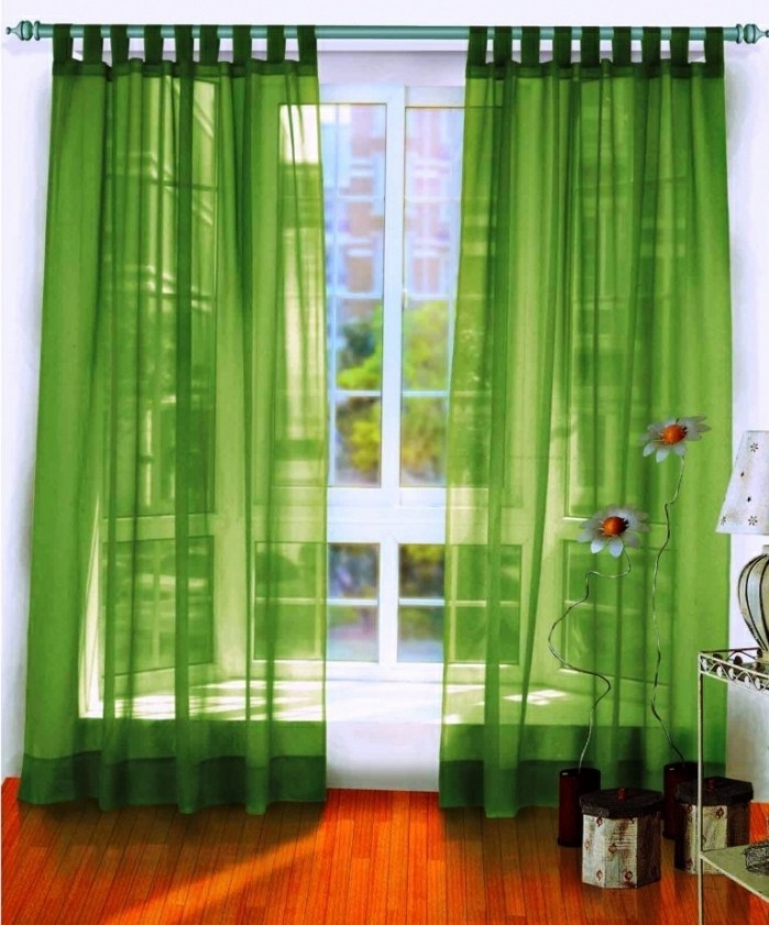 Gardinen-für-Wohnzimmer-in-grüner-Farbe