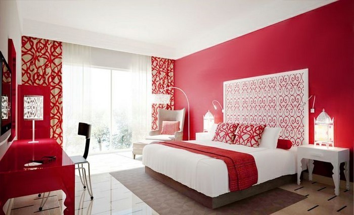 Rotes-Schlafzimmer-Design-Eine-tolle-Deko