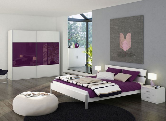 Schlafzimmer-lila-Ein-kreatives-Design