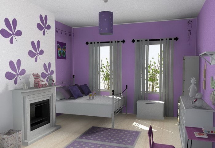 Schlafzimmer-lila-Eine-tolle-Dekoration