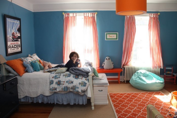 Schlafzimmer-orange-Ein-kreatives-Interieur