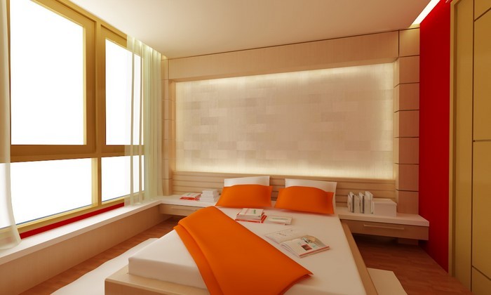 Schlafzimmer-orange-Eine-super-Ausstattung