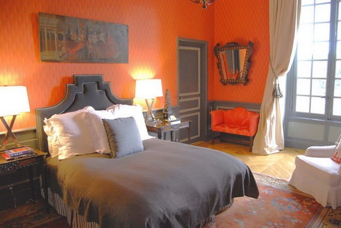Schlafzimmer-orange-Eine-verblüffende-Gestaltung