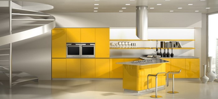 farben-fuer-die-kueche-gelb-eine-moderne-dekoration