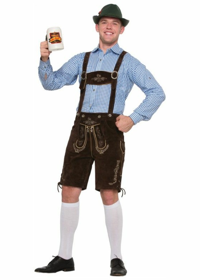 Oktoberfest-Kleidung-Herren-mit-karriertem-Hemd