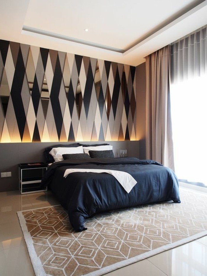 6-schlafzimmer-dekorieren-wand-mit-mosaik-und-beleuchtung
