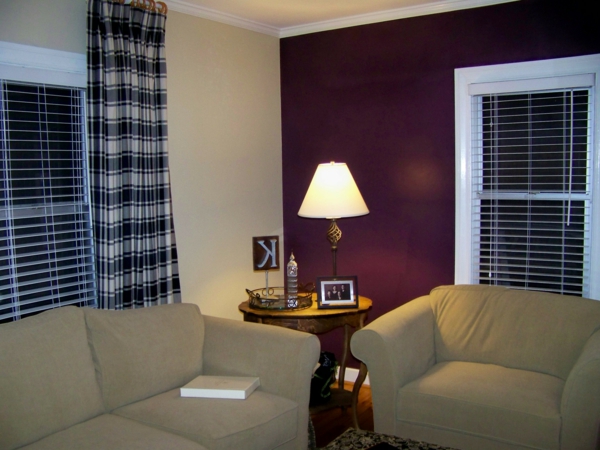 kontrastierende farben im wohnzimmer - moderne streichen idee