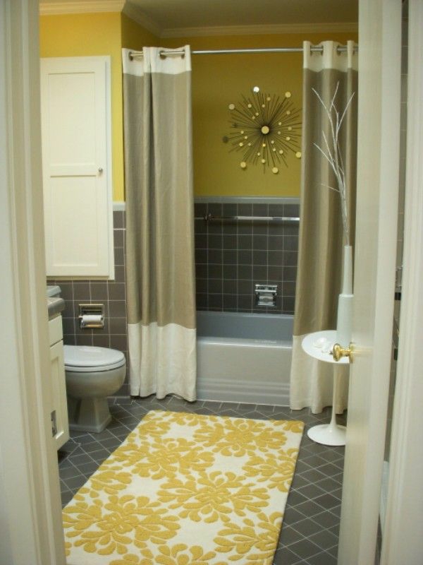 Schöne Gardinen Idee für eine moderne Badezimmer Ausstattung