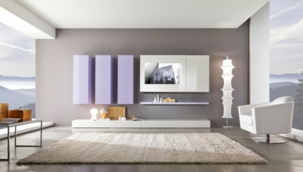 wohnzimmer modern gestalten - weiß und grau