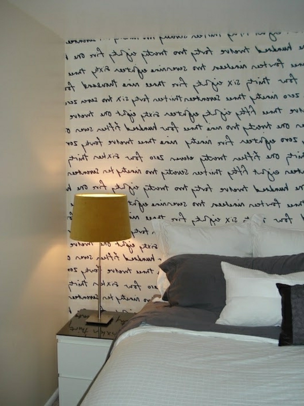 origibelle wände streichen ideen - aufschrift im schlafzimmer