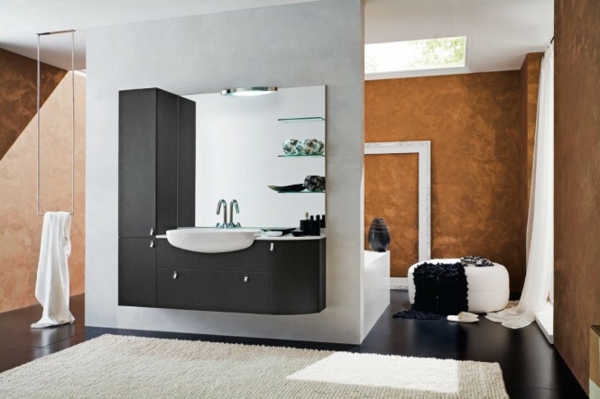 badezimmer-moderne-möbelstücke in schwarz
