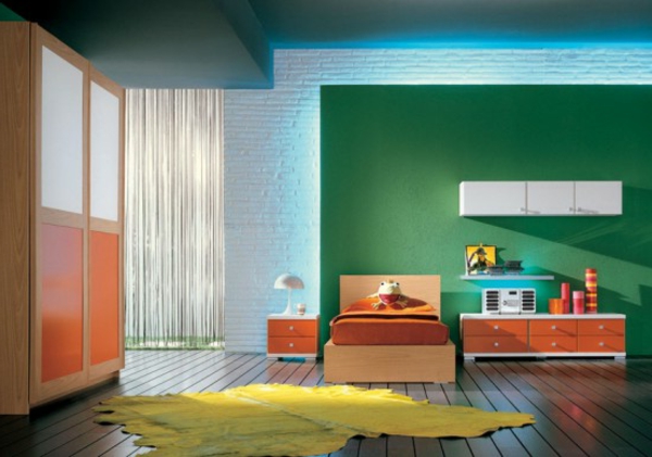 frische-farben-fürs-jugendzimmer - gelber teppich