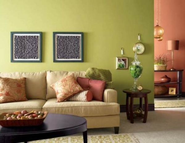 Wandfarben Ideen im Grün fürs Wohnzimmer