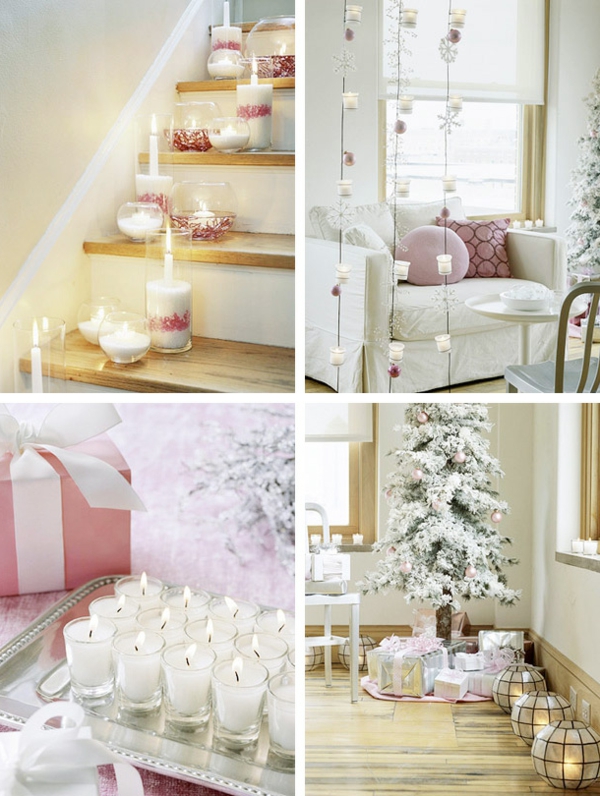 weiße hauptfarbe für kerzen als schöne elegante dekoration zum weihnachten