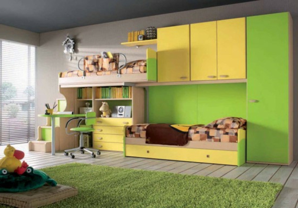 kindezimmer-modern-einrichten- großer schrank in gelb und grün